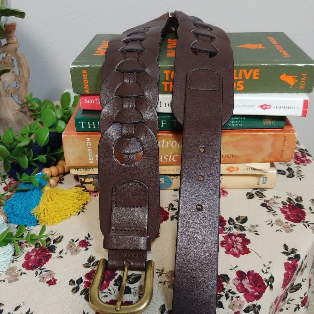 Faux Leather Braided Belt